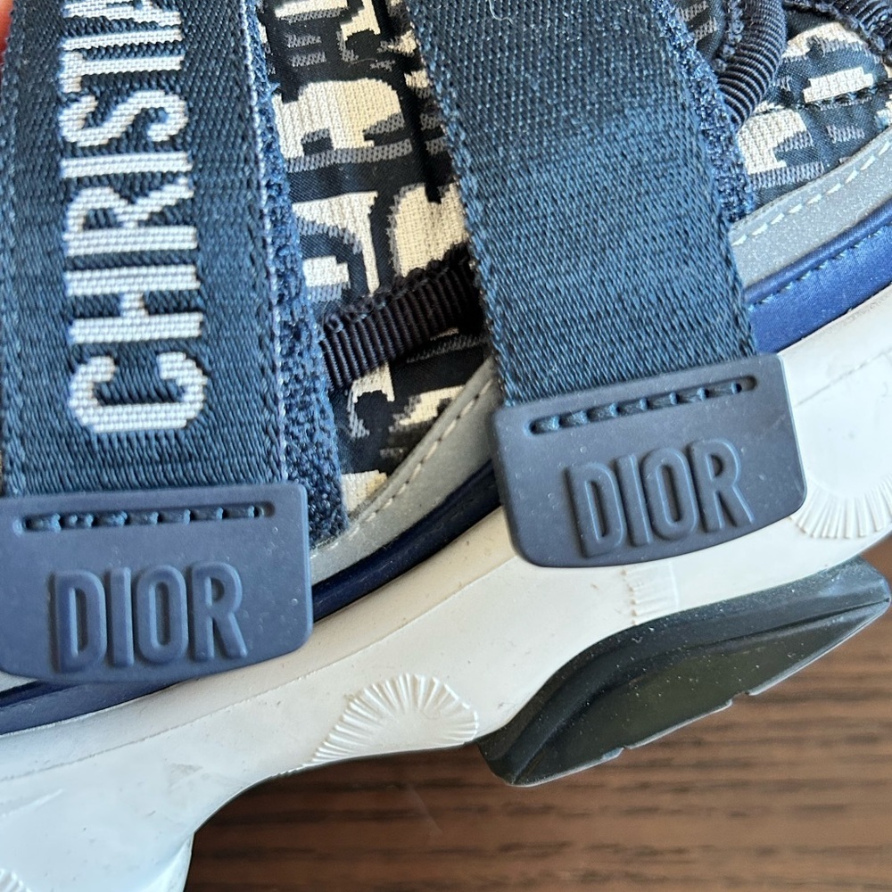 Dior - D-Wander Deep Blue Dior Oblique Technical Fabric Slip On Sneakers - Picture 10 of 15